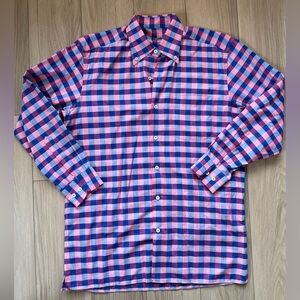 Solemare Maus & Hoffman Pink Blue Purple Checkered Long Sleeve Buttondown Shirt